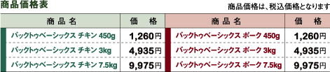 価格表
